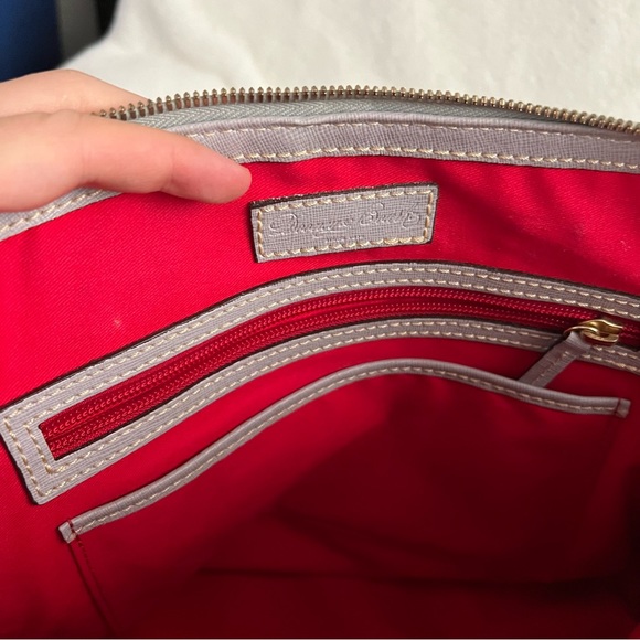 Grey Dooney & Bourke Saffiano Leather Zip Zip Satchel - Picture 9 of 11